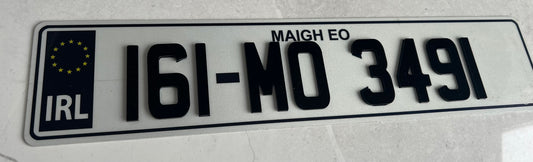 4D 70mm Gloss Black Number Plates
