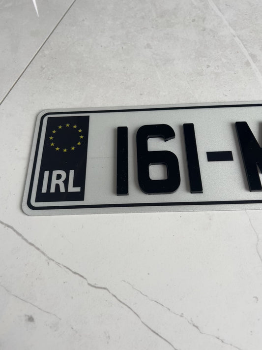 4D 70mm Gloss Black Number Plates